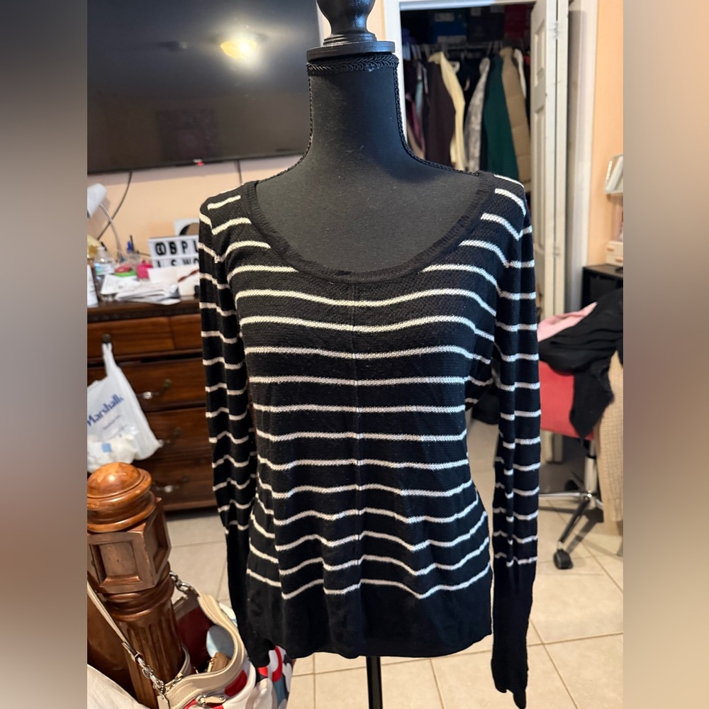 Black and White Striped Sweater
